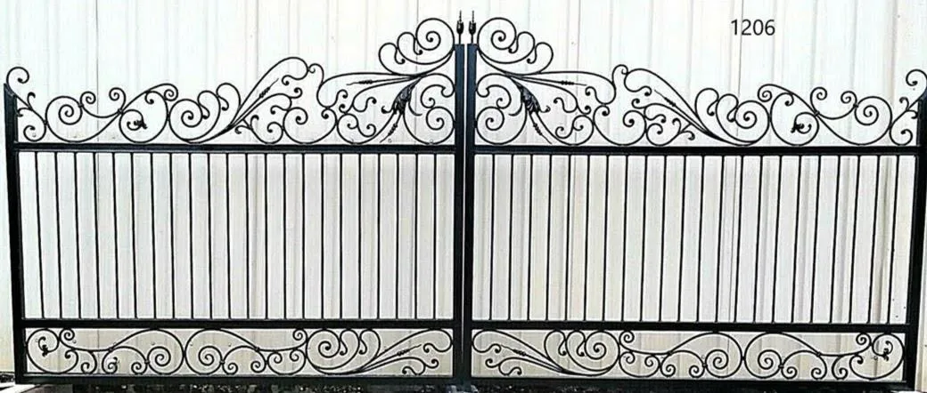 Decorative Iron Gate with Scrollwork